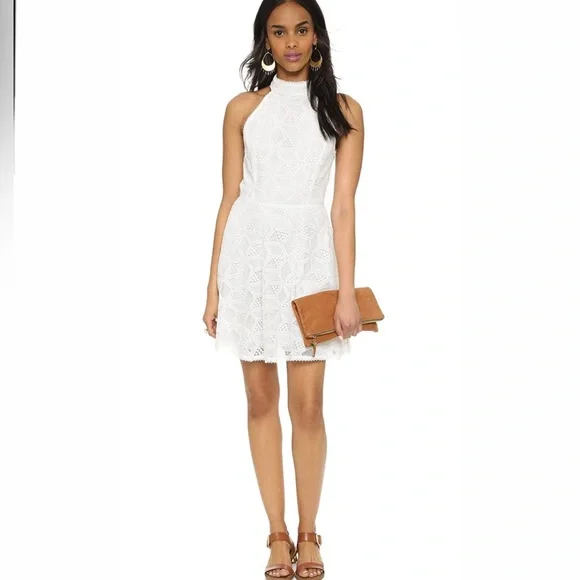 chinese dress ladies Rebecca Minkoff Cream Eyelet Mini Dress Size M